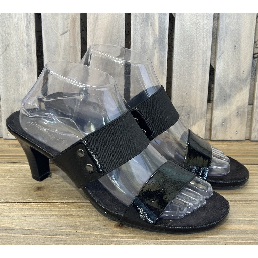 Aerosoles Flaunt Black Heeled Sandals Slides Summer Business Office Women's 8.5